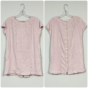MADEWELL 🎟️ Linen Striped Button Back Dress - Size M Fits S